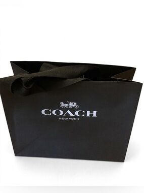 Coach Black Logo Gift Bag with Ribbon Handles